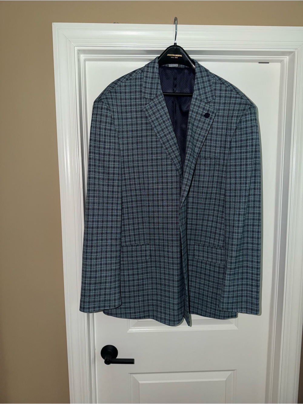 Men's Plaid Blue Sport Coat - Tailored Check Blazer (DXL)